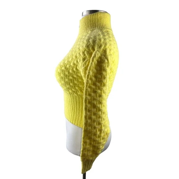 NWT Maeve by Anthropologie Buttercup Textured Chunky Knit Crop Sweater Jacket XS - Picture 6 of 13